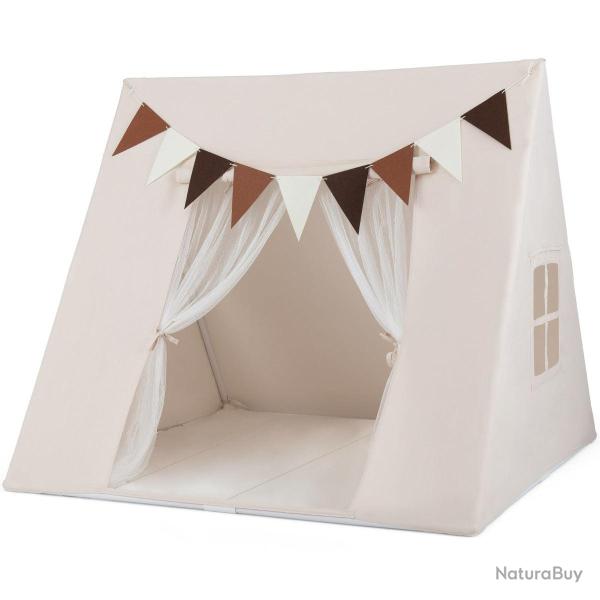 Tente de jeu int�rieure douce 120 x 120 x 105 cm avec tapis lavable ambiance cosy en tissu velours
