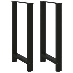 Lot de 2 pieds de table de bar modernes 60 x 100 cm avec nivelleurs r&eacute;glables en acier thermolaqu&eacute;