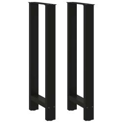 Lot de 2 pieds de table de bar en acier noir 50 x 100 cm robuste et stable design moderne 02_0057580