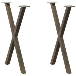 Lot de 2 pieds de table en forme de X pour table &agrave; manger 57 x 73 cm avec niveaux r&eacute;glables design