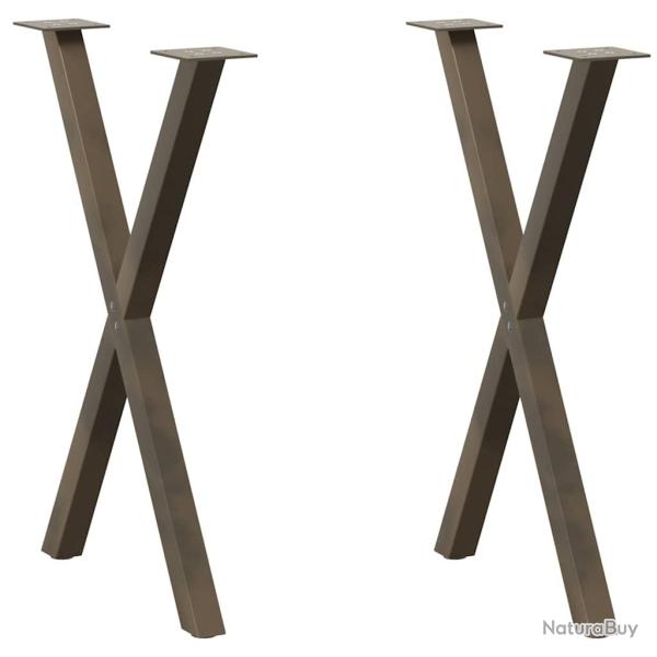 Lot de 2 pieds de table en forme de X pour table � manger 57 x 73 cm avec niveaux r�glables design