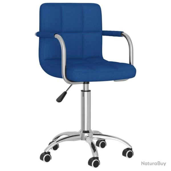 Chaise fauteuil si�ge pivotante de bureau informatique �tude tissu bleu 02_0024090
