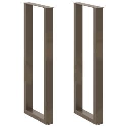 Lot de 2 pieds de table de bar en forme de U 50 x 110 cm solides esth&eacute;tiques modernes en acier natu