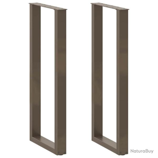 Lot de 2 pieds de table de bar en forme de U 50 x 110 cm solides esth�tiques modernes en acier natu