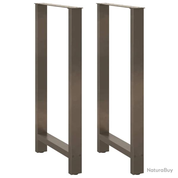 Lot de 2 pieds de table de bar en acier thermolaqu� 60 x 110 cm robuste avec niveleurs r�glables de