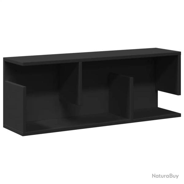 Armoire murale flottante 80 x 20 x 30 cm gain de place rangement moderne en bois d'ing�nierie noir