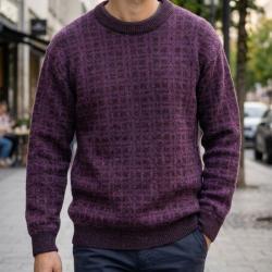 MAYFLOWER JACQD UH081 -- Pull ras du cou castor et prune : chaleur et confort thermique XL