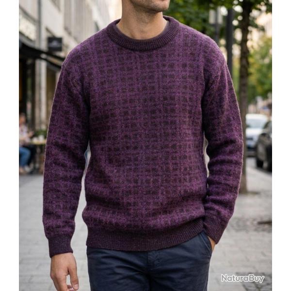 MAYFLOWER JACQD UH081 -- Pull ras du cou castor et prune : chaleur et confort thermique XL