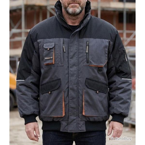 TERRATREND 4629GN -- Blouson de travail gris : robustesse polycoton et multipoches ultra-fonctionnel