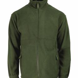 Veste Polaire Kaki Anti-Boulochage - Col Montant & Zipp&eacute;e L