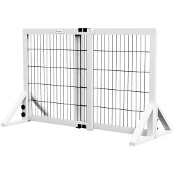 Barri&egrave;re de s&eacute;curit&eacute; pour chien autoportante r&eacute;glable 63-106 x 44 x 67 cm antid&eacute;rapante stable styl