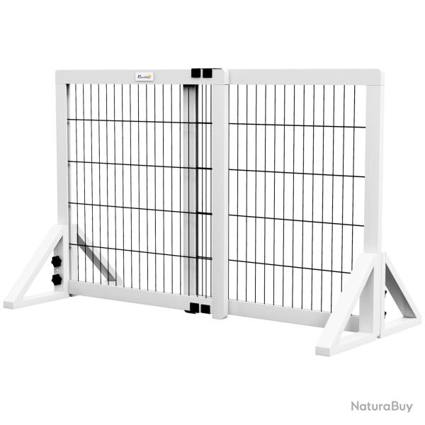 Barri�re de s�curit� pour chien autoportante r�glable 63-106 x 44 x 67 cm antid�rapante stable styl