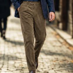 MAYFLOWER D373 -- Pantalon velours extensible chamois : confort stretch et taille haute 60