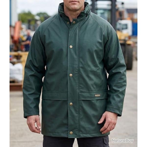 PLUIE E0134 -- Coupe-vent doubl� polaire vert : imperm�abilit� et protection thermique 4XL