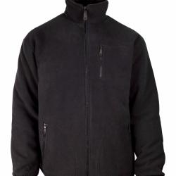 Veste Polaire Noire Doubl&eacute;e - Int&eacute;rieur Matelass&eacute; & Anti-Boulochage 3XL
