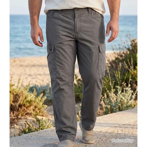 AXXANO AE1153M -- Pantalon sportswear marron : confort casual et multipoches 40