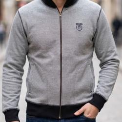 AXXANO AH1157M -- Sweat col montant bleu marine : l'&eacute;l&eacute;gance textur&eacute;e 100% coton XL
