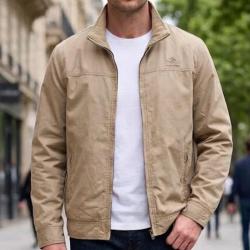 WINCHESTER BRANDON1 -- Blouson zipp&eacute; beige : confort naturel du pur coton et col montant M