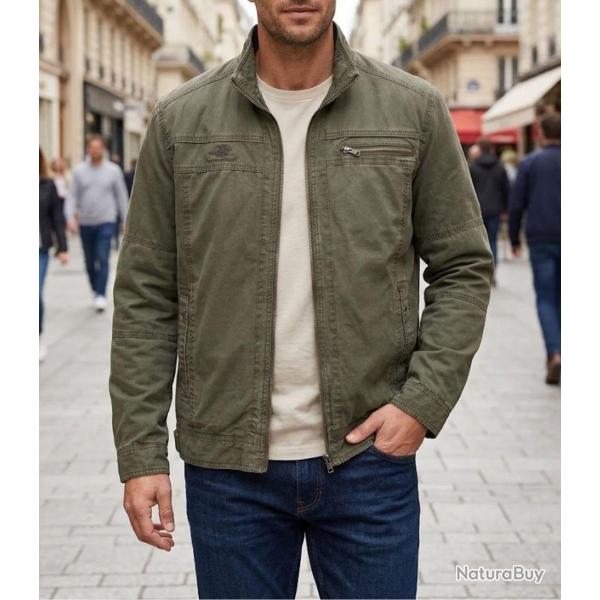 WINCHESTER BRYAN1 -- Blouson zipp� gris : confort respirant en pur coton M