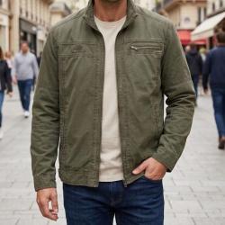 WINCHESTER BRYAN1 -- Blouson zipp&eacute; gris : confort respirant en pur coton XL