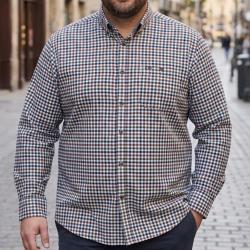 CHALLENGER CH2008 -- Chemise manches longues beige et kaki : douceur en flanelle haute densit&eacute; et co