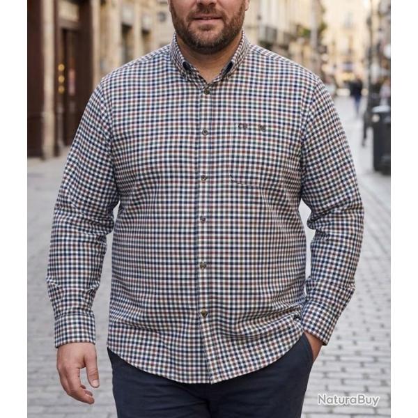 CHALLENGER CH2008 -- Chemise manches longues beige et kaki : douceur en flanelle haute densit� et co