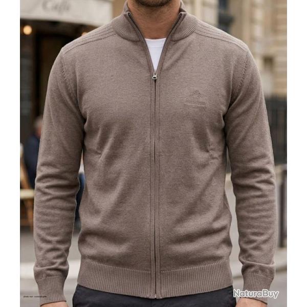 Cardigan zipp� homme WINCHESTER CLINTON3 en coton : l'�l�gance et le confort au quotidien S