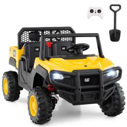 Lot de 1 voiture &eacute;lectrique enfants v&eacute;hicule utilitaire 126 x 76 x 72 cm avec t&eacute;l&eacute;commande et benne