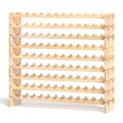 Casier &agrave; vin modulaire empilable 120 x 29 x 106 cm capacit&eacute; 108 bouteilles design pratique en bois
