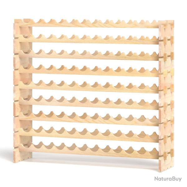 Casier � vin modulaire empilable 120 x 29 x 106 cm capacit� 108 bouteilles design pratique en bois