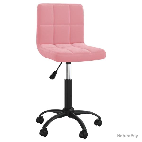 Chaise fauteuil si�ge pivotante de bureau informatique �tude velours rose 02_0024172
