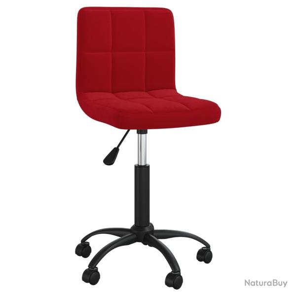 Chaise fauteuil si�ge pivotante de bureau informatique �tude velours rouge 02_0024175