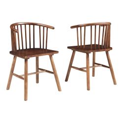 Lot de 2 chaises de salle &agrave; manger salon design moderne cuisine effet noyer 03_0009633