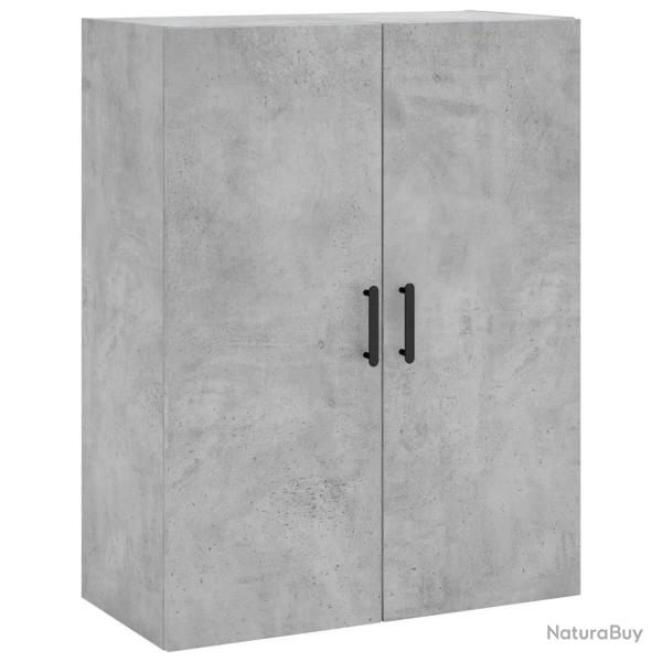 Armoire murale grise design pratique avec grand espace de rangement 69,5 x 34 x 90 cm en bois d'ing