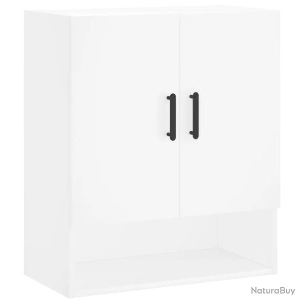 Armoire murale blanche 60 x 31 x 70 cm espace de rangement d�coratif finition lisse en bois d'ing�n