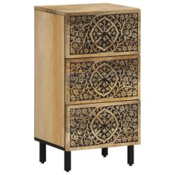 Armoire lat&eacute;rale r&eacute;tro bois massif de manguier 40 x 33 x 75 cm rangement spacieux d&eacute;coratif en bois