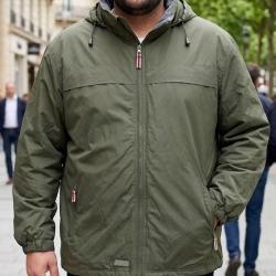 K-DRAN KH0070K -- Blouson zipp&eacute; grande taille kaki : aisance et protection l&eacute;g&egrave;re 3XL