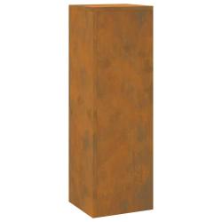 Lot de 2 supports de plante g&eacute;om&eacute;triques modernes ext&eacute;rieure 24 x 24 x 75 cm en acier patin&eacute; rouill