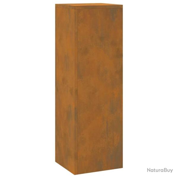Lot de 2 supports de plante g�om�triques modernes ext�rieure 24 x 24 x 75 cm en acier patin� rouill