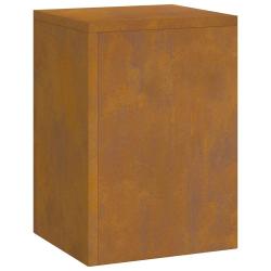 Lot de 3 supports de plante g&eacute;om&eacute;triques modernes jardin terrasse 24 x 24 x 75 cm en acier patin&eacute; r