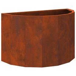 Jardini&egrave;re demi-ronde moderne pour ext&eacute;rieur 60 x 30 x 35 cm avec design chic et structure robuste