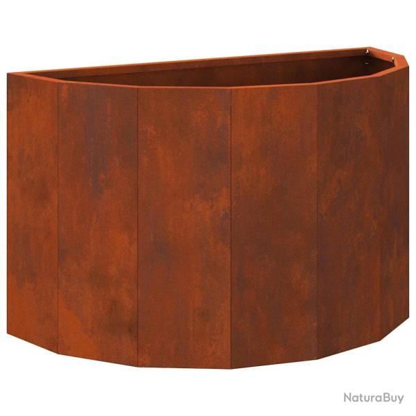 Jardini�re demi-ronde moderne pour ext�rieur 60 x 30 x 35 cm avec design chic et structure robuste
