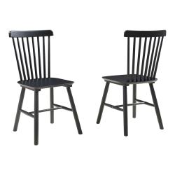 Lot de 2 chaises de salle &agrave; manger salon design moderne cuisine bois d'h&eacute;v&eacute;a 89 x 46 x 52 cm noir 0