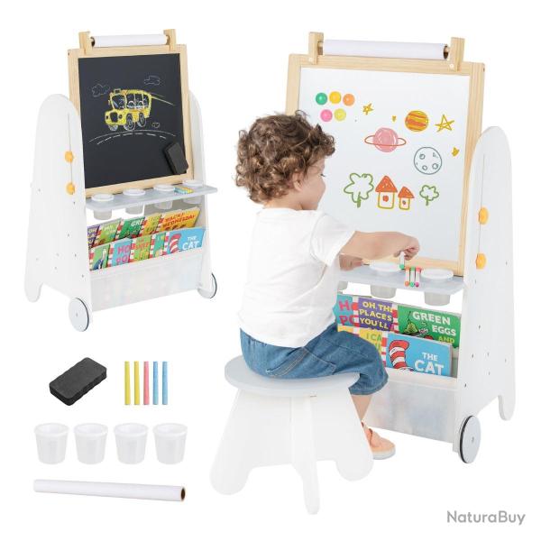 Chevalet d'art multifonction 42 x 56 x 105 cm avec rangement pratique et hauteur r�glable en MDF gr