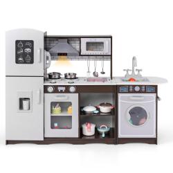Ensemble de cuisine d'angle pour enfants 121 x 29 x 83 cm lumineux et interactif design moderne en