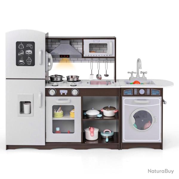 Ensemble de cuisine d'angle pour enfants 121 x 29 x 83 cm lumineux et interactif design moderne en