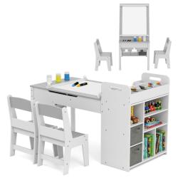 table d'art polyvalente 120 x 60 x 60 cm avec rangement int&eacute;gr&eacute; et chevalet pratique style moderne
