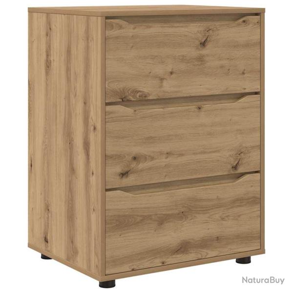 Armoire de rangement rectangulaire moderne pratique 60 x 48 x 81 cm en bois d'ing�nierie ch�ne arti