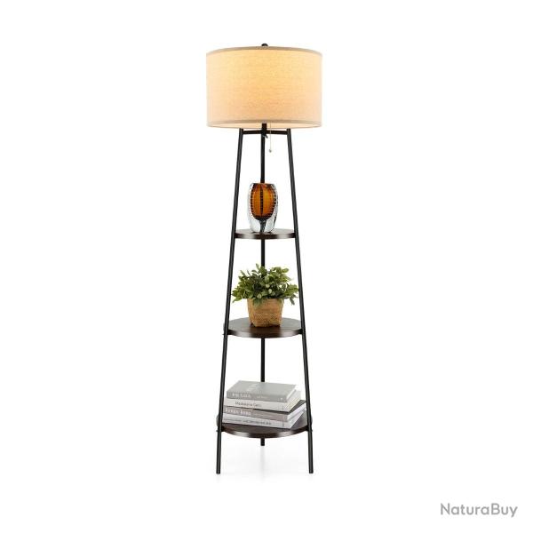 Lampe de sol avec 3 �tag�res 41 x 41 x 153 cm gain de place et ambiance chaleureuse style moderne e