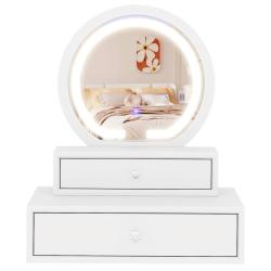 Miroir de vanit&eacute; &eacute;clair&eacute; 50 x 26 x 59,5 cm &eacute;nergie r&eacute;glable finition &eacute;l&eacute;gante en MDF blanc 20_00128